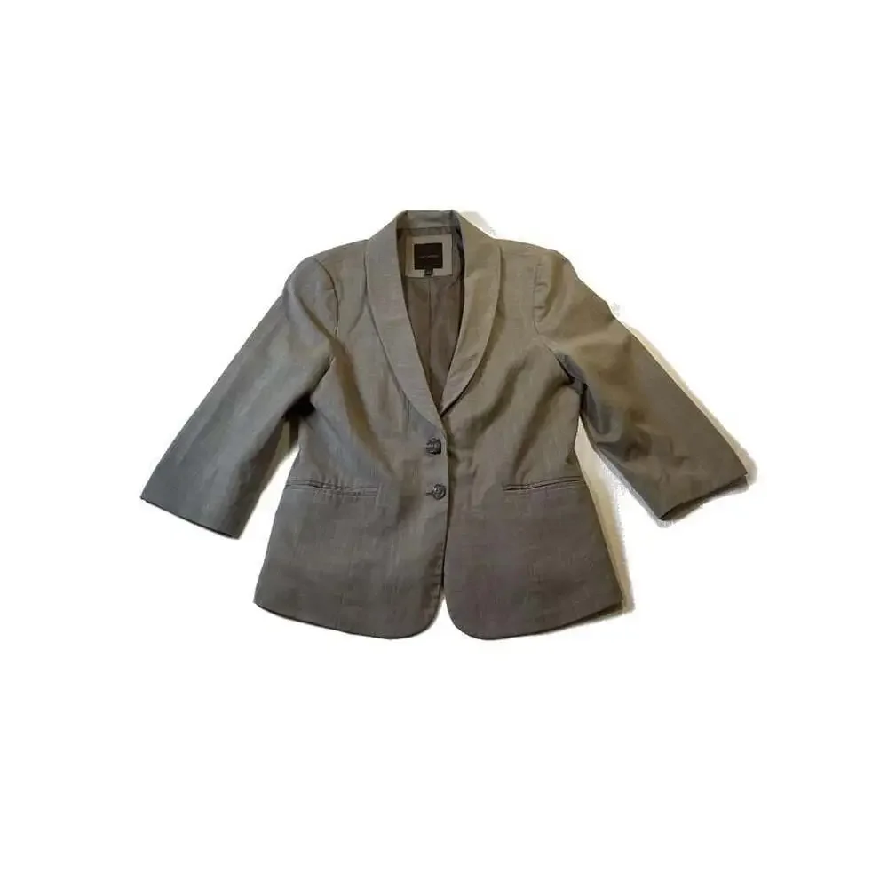 The Limited classic Tan Taupe hue 3/4 Sleeve 2-Button Blazer  lightweight L
